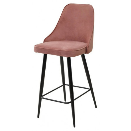 Полубарный стул NEPAL-PB РОЗОВЫЙ 15, велюр/ черный каркас (H68cm) М-City