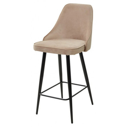 Полубарный стул NEPAL-PB БЕЖЕВЫЙ 5, велюр/ черный каркас (H68cm) М-City