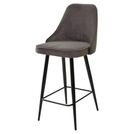 Полубарный стул NEPAL-PB ГРАФИТ 14, велюр/ черный каркас (H68cm) М-City