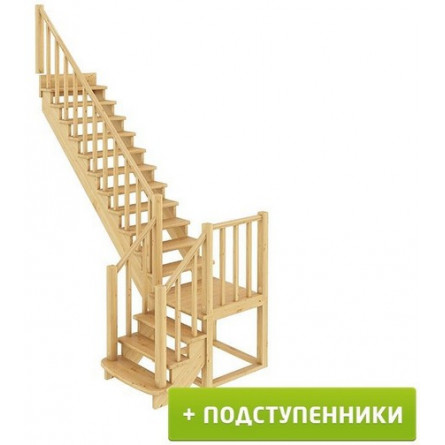 Лестница К-022м Л с подступенками сосна (7 уп)