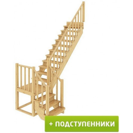 Лестница К-022м П с подступенками сосна (7 уп)