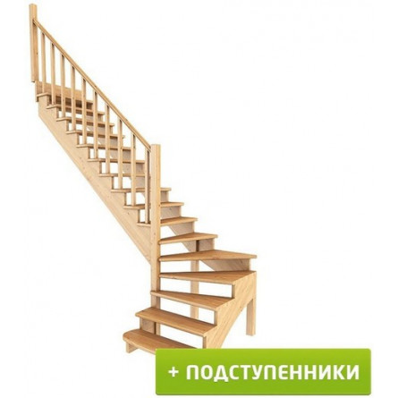 Лестница К-001м/5 Л c подступенками сосна (6 уп)