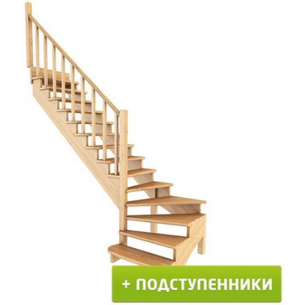 Лестница К-001м/7 Л c подступенками сосна (6 уп)