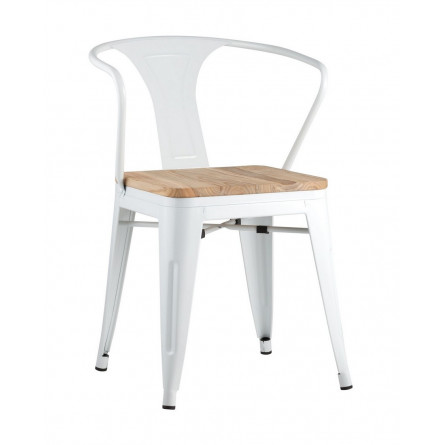 Стул Stool Group TOLIX ARM WOOD Белый глянцевый/Светлое дерево