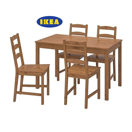 Обеденная группа ИКЕА JOKKMOKK ЙОКМОКК Стол и 4 стула, морилка,антик