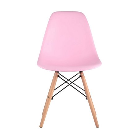 Eames DSW розовый, литой полипропилен, стальной каркас, массив бука