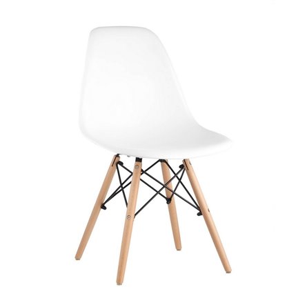 Eames DSW белый пластиковый, сталь, натуральный массив бука, 4 шт.