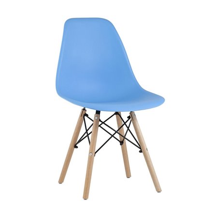 Eames DSW голубой, литой полипропилен, стальной каркас, массив бука, 4 шт.