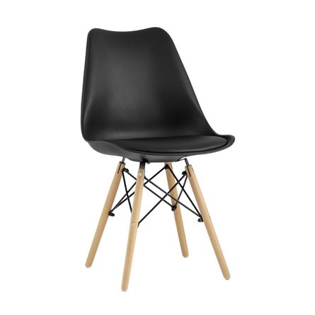 Eames Soft черный обеденный сиденье экокожа ножки из массива бука